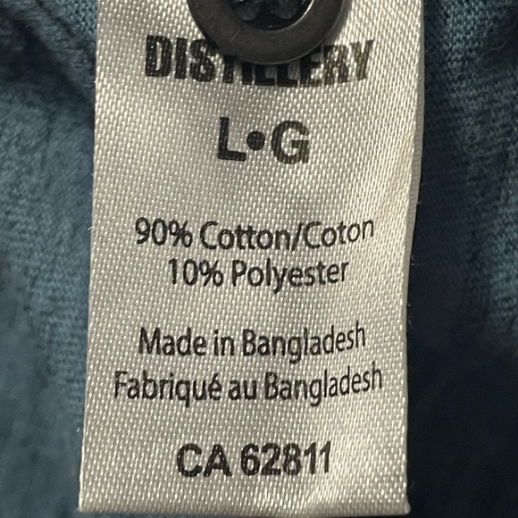 Distillery Henley tee mens size large Heathered blue good condition - Picture 4 of 4